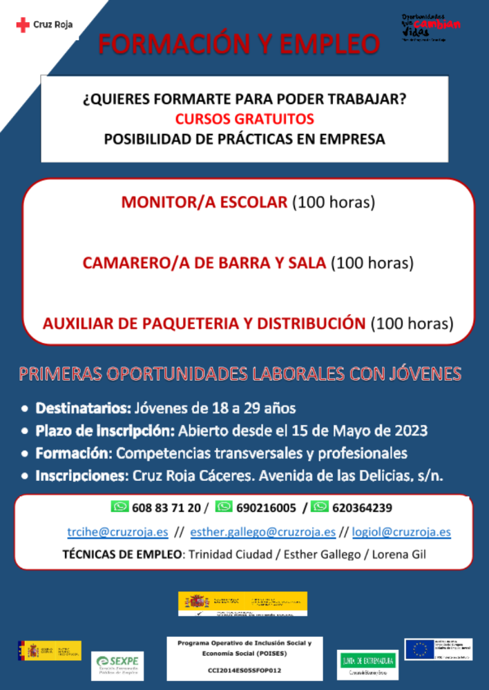 Imagen Formación Programa Primeras Oportunidades Laborales con Jóvenes Cruz Roja Cáceres