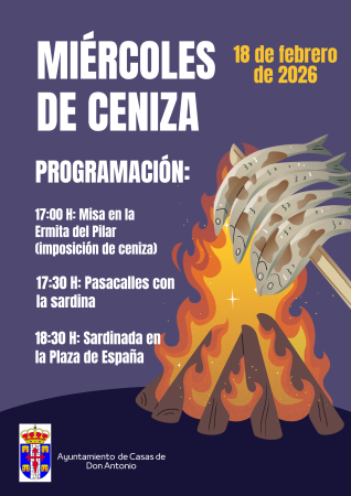 Cartel Miércoles de Ceniza Ilustrado Púrpura y Naranja .png