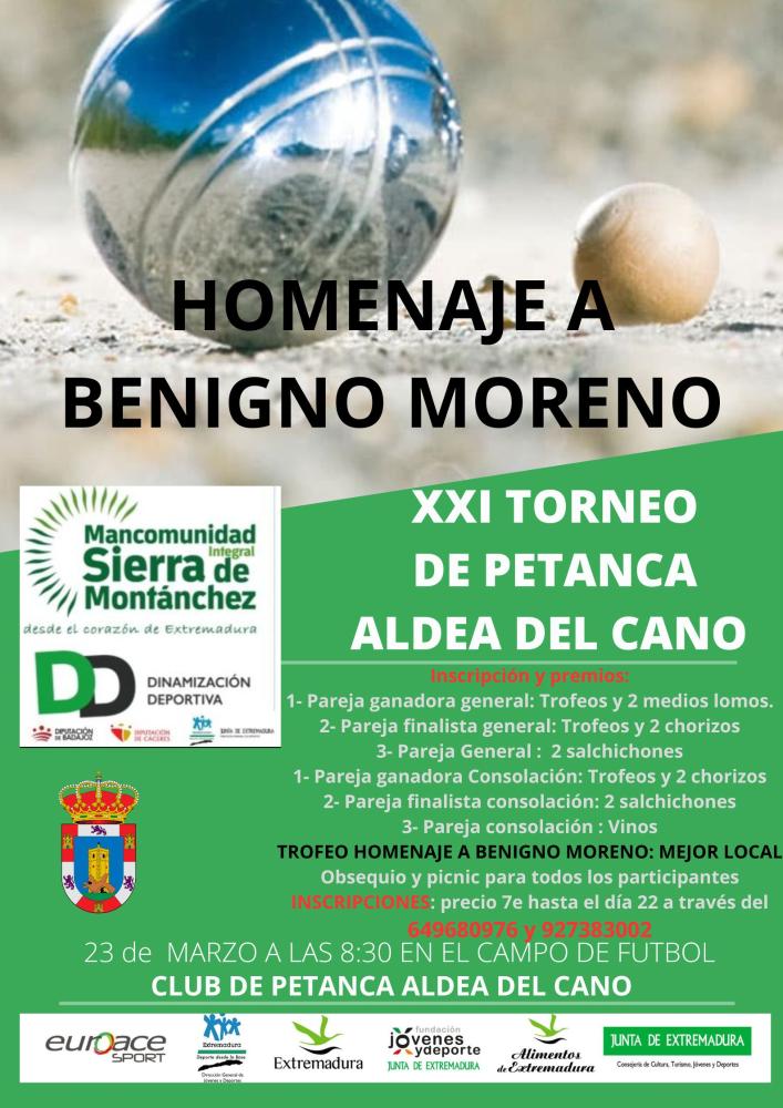 Imagen ALDEA DEL CANO: XXI TORNEO DE PETANCA EL 23 DE MARZO