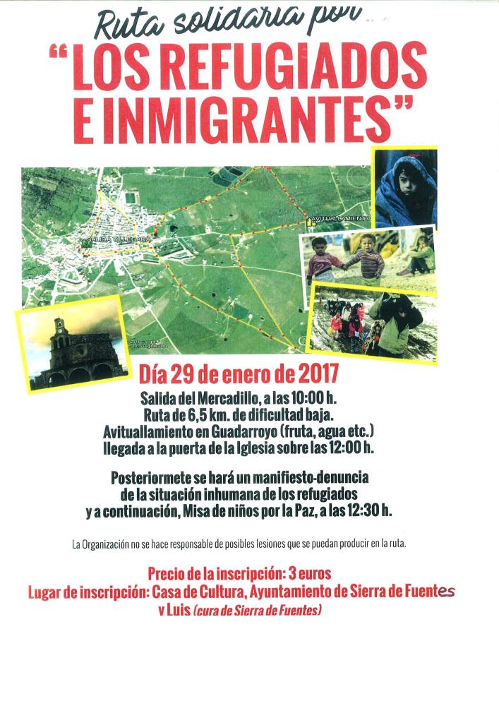 Imagen RUTA SOLIDARIA 'LOS REFUGIADOS E INMIGRANTES'. SIERRA DE FUENTES