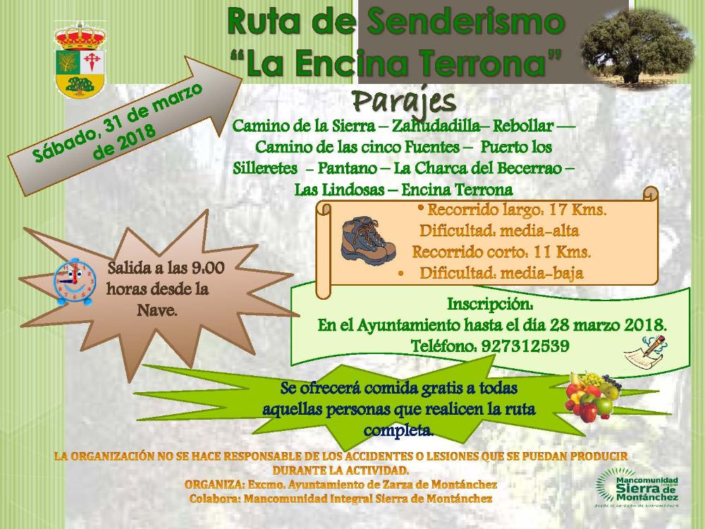Imagen RUTA SENDERISMO DÍA ENCINA TERRONA. ZARZA DE MONTÁNCHEZ