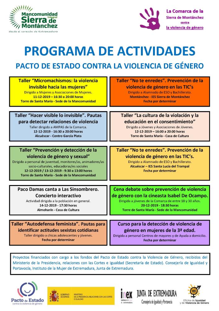 Imagen PACTO DE ESTADO CONTRA LA VIOLENCIA DE GÉNERO - PROGRAMA DE ACTIVIDADES