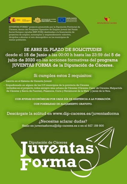 Imagen ACCIÓN FORMATIVA: JUVENTAS FORMA, DIPUTACIÓN DE CÁCERES