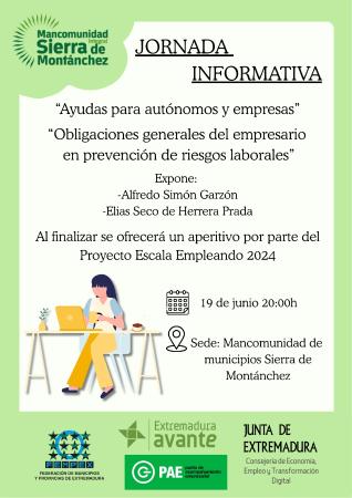 Imagen JORNADA INFORMATIVA AYUDAS Y OBLIGACIONES EMPRESARIADO- SEDE DE LA MANCOMUNIDAD