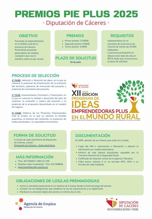 Imagen PREMIOS PIE PLUS DE DIPUTACIÓN DE CÁCERES