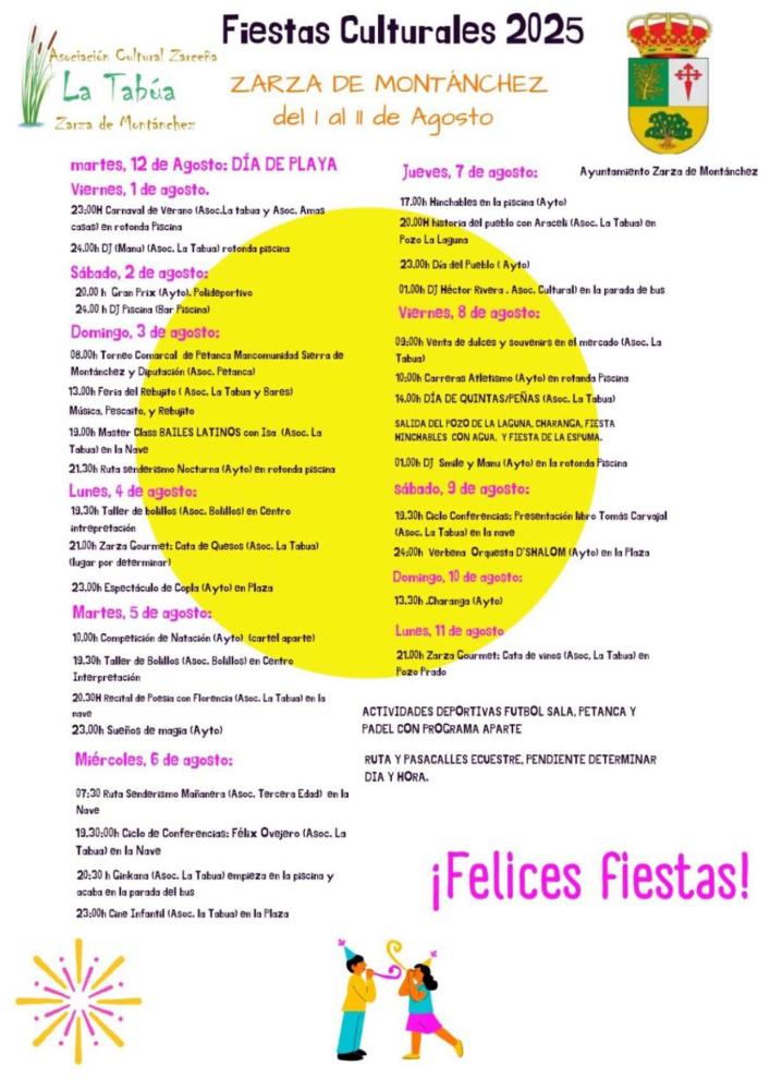 Imagen Fiestas culturales Zarza de Montánchez 2025