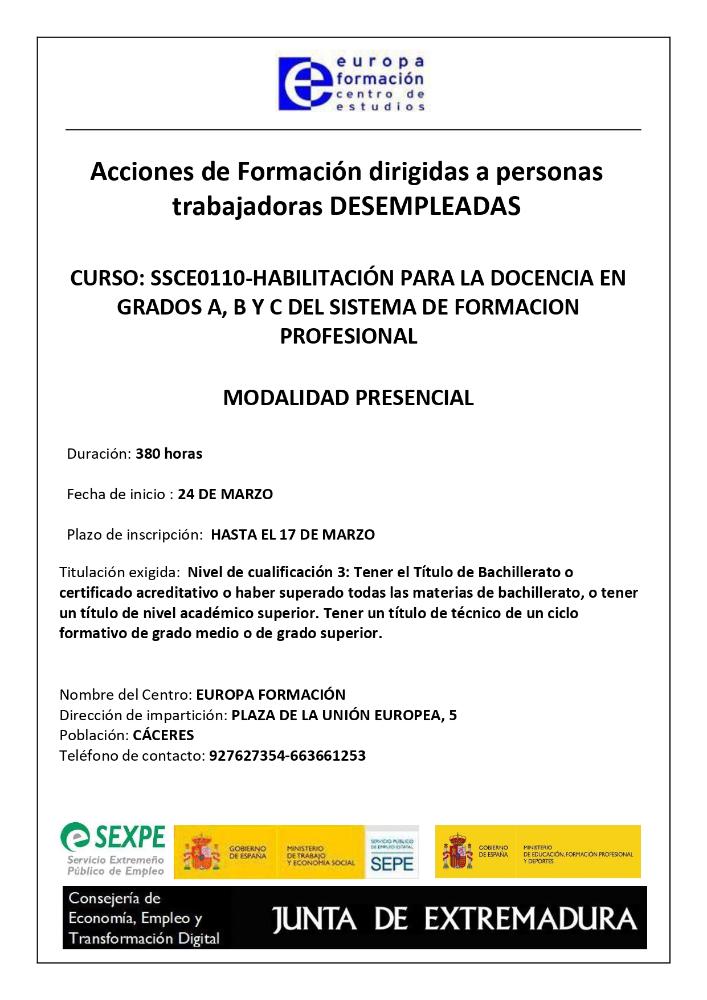 Imagen Curso: Habilitación para la Docencia en Grados A, B y C del Sistema de Formación Profesional
