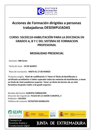 Imagen Curso: Habilitación para la Docencia en Grados A, B y C del Sistema de Formación Profesional