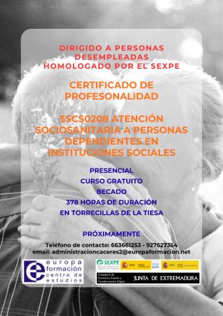Imagen Curso gratuito de Atención Sociosanitaria a Personas Dependientes en Instituciones Sociales