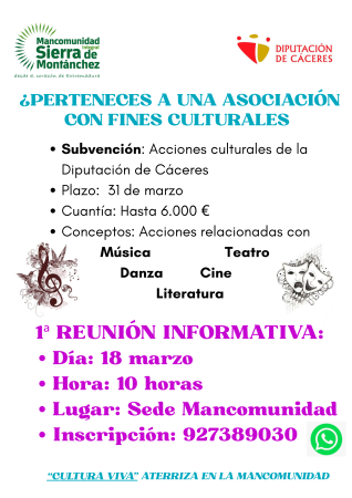 Imagen Convocatoria de subvenciones para acciones culturales