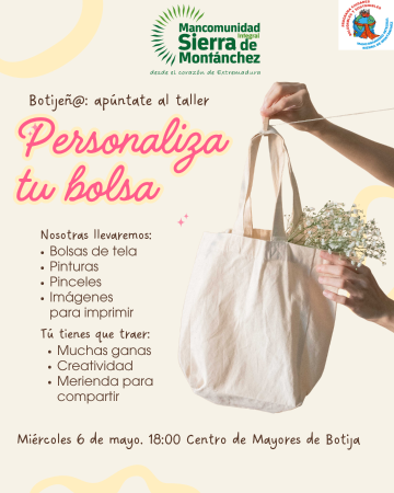 Imagen Éxito en el taller “Personaliza tu bolsa” celebrado en Botija