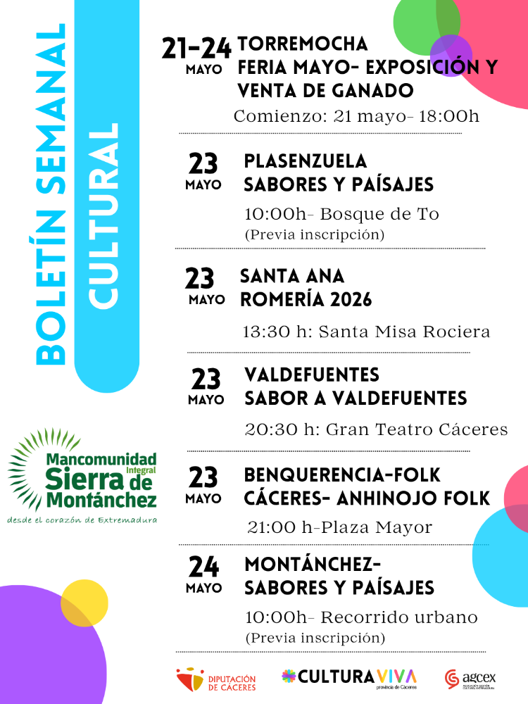Imagen Boletín Semanal Cultural | 21 al 24 de mayo