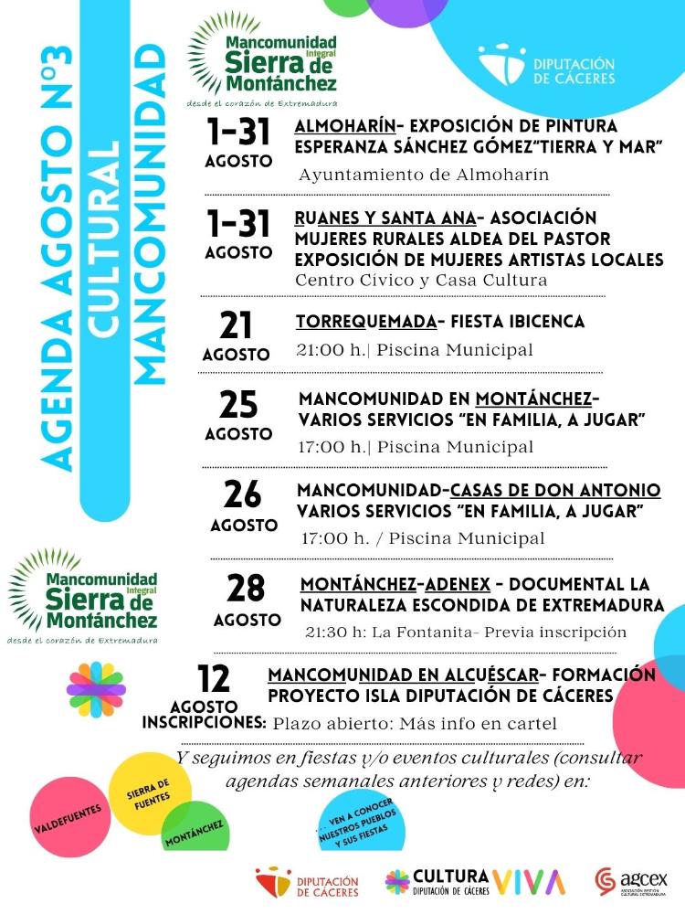 Imagen Agenda cultural nº 3 de agosto