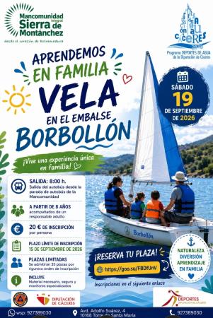 Imagen APRENDEMOS EN FAMILIA, VELA – EMBALSE BORBOLLÓN – 19 SEPTIEMBRE