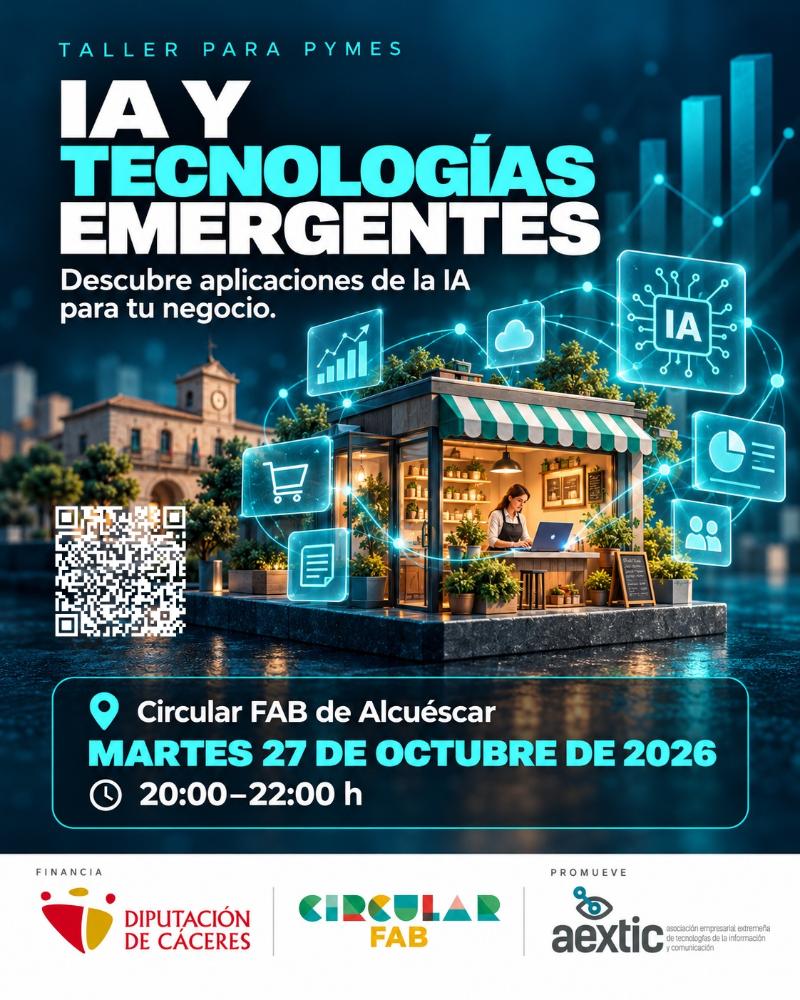 Imagen Taller para PYMEs: IA y Tecnologías Emergentes en Alcuéscar
