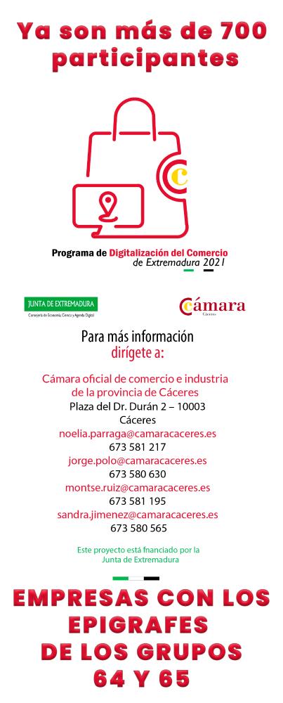 Imagen ¡¡¡PROGRAMA DE DIGITALIZACIÓN DEL COMERCIO- CAMARA DE COMERCIO DE CÁCERES!!!